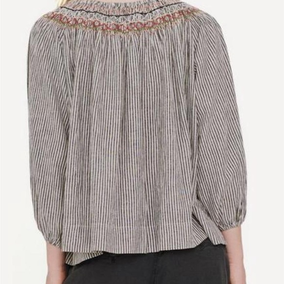 The Great Ruched Gray The Rail Vista Striped Top size XS 295 MSRP - Picture 3 of 11